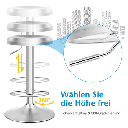 Adjustable Stainless Steel Bar Stool with Footrest
