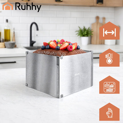 Adjustable Stainless Steel Cake Pan 20-38 x 24-45 cm