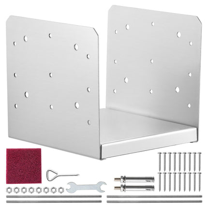 Adjustable Stainless Steel Post Base Bracket for 8x8