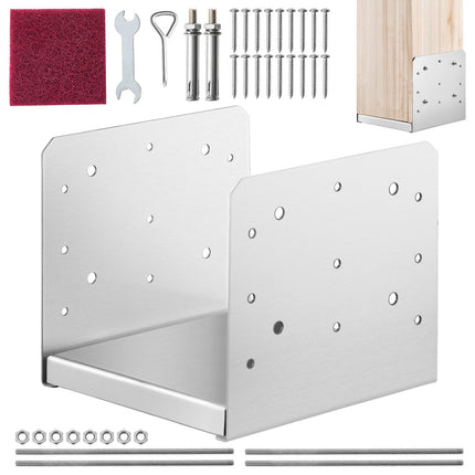 Adjustable Stainless Steel Post Base Bracket for 8x8