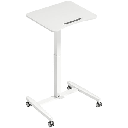 Adjustable Standing Desk – Tiltable Top, Mobile, White