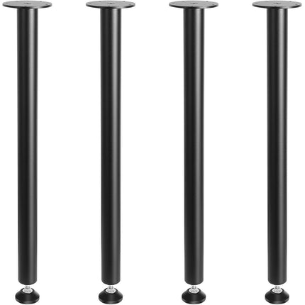 Adjustable Steel Desk Legs Set of 4, 28 Inch, Black
