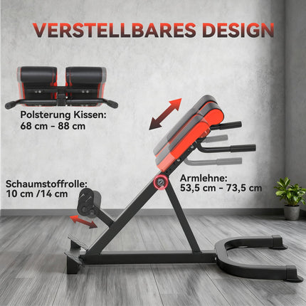 Adjustable Steel Fitness Bench – Red/Black, Home Gym