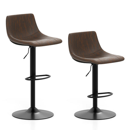 Adjustable Swivel Bar Stools Set, Brown, 60-82 cm