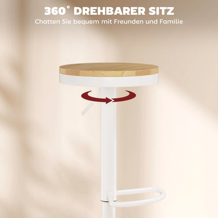Adjustable Swivel Bar Stools Set of 2, Wood & Steel