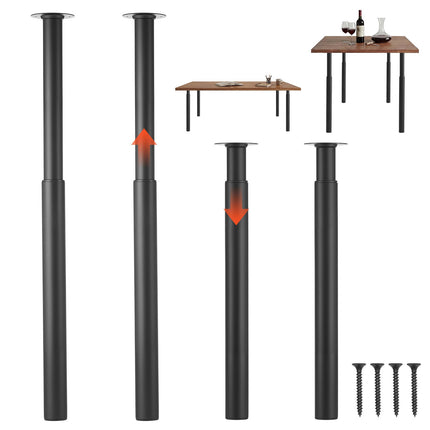 Adjustable Table Legs 710-1100 mm, Steel, Set of 4
