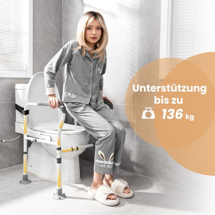 Adjustable Toilet Safety Rail – 6 Heights, 2 Widths, Carbon Steel