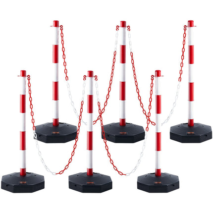 Adjustable Traffic Delineator Posts, 6-Pack, 2 m Chain