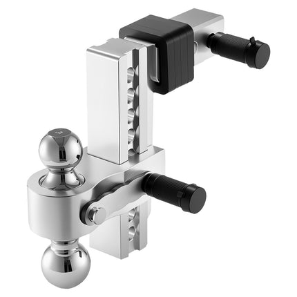 Adjustable Trailer Hitch, 8-In Drop, Tri-Ball, 2-In Receiver