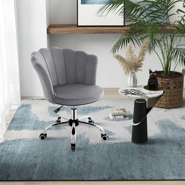 Adjustable Velvet Office Chair with Wheels, Ergonomic Design