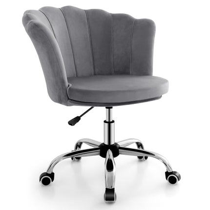Adjustable Velvet Office Chair with Wheels, Ergonomic Design