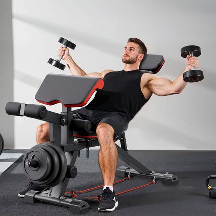 Adjustable Weight Bench 800 lb, Leg Extension, Preacher Pad