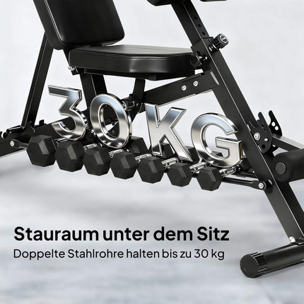Adjustable Weight Bench with 6-Position Backrest, Black