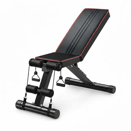Adjustable Weight Bench with Resistance Bands, Foldable