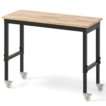 Adjustable Workbench with Wheels, 1100 kg Capacity, 2 Pegboards