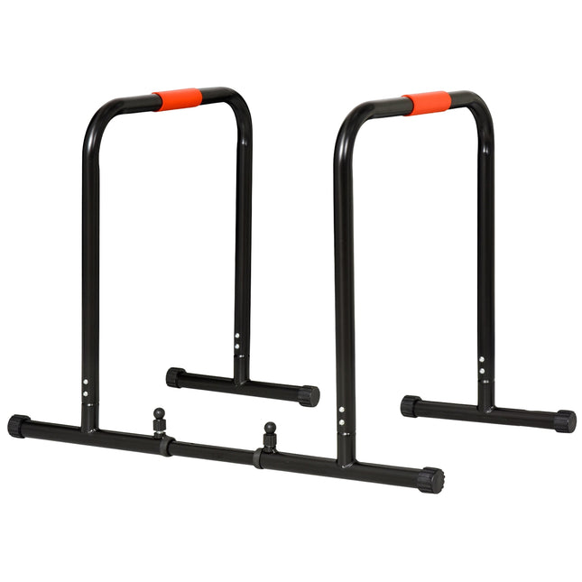 Adjustable black steel bar, push-up station 94/102x62x73 cm