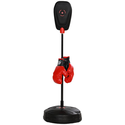 Adjustable boxing bag, 88-124 cm, with gloves, black