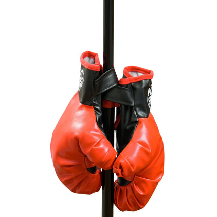 Adjustable boxing bag, 88-124 cm, with gloves, black