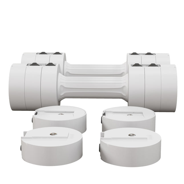 Adjustable dumbbells 2 x 2.5 kg, floor friendly, white