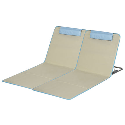 Adjustable folding beach chairs, set of 2 with cushions