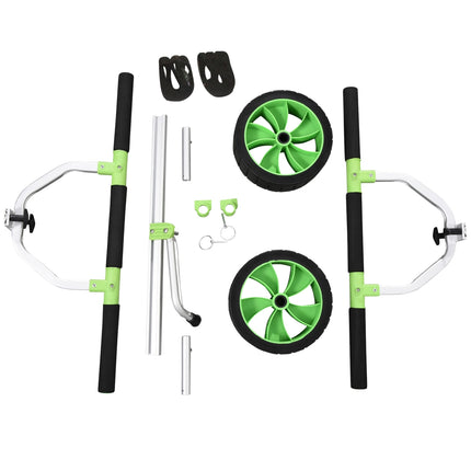 Adjustable kayak and canoe trailer with strap