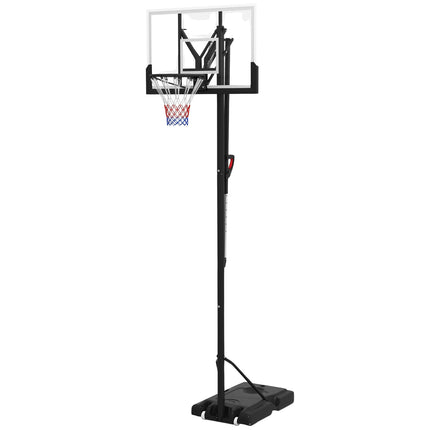 Adjustable outdoor basketball hoop with stand and wheels
