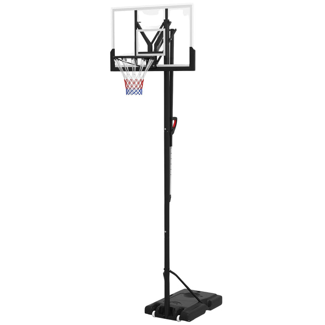 Adjustable outdoor basketball hoop with stand and wheels