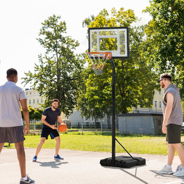 Adjustable stand for basketball hoop, rollable, height 260-310 cm