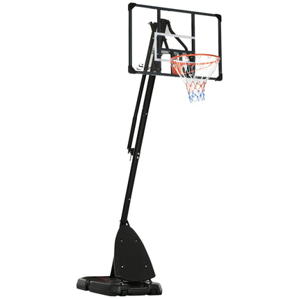 Adjustable steel basketball stand, 293-350 cm, with wheels