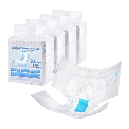 Adult Incontinence Briefs with Tabs, XL, 40 Count, Wetness Indicator