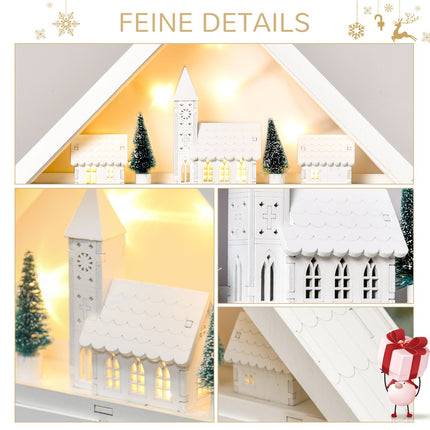Advent calendar With LED, 24 refillable compartments, White