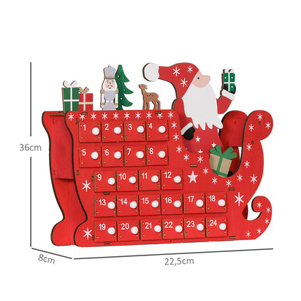 Advent Calendar DIY Kit - 24 boxes, MDF, Red