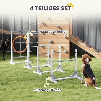 Dog Agility Set - 4-piece, height-adjustable fences
