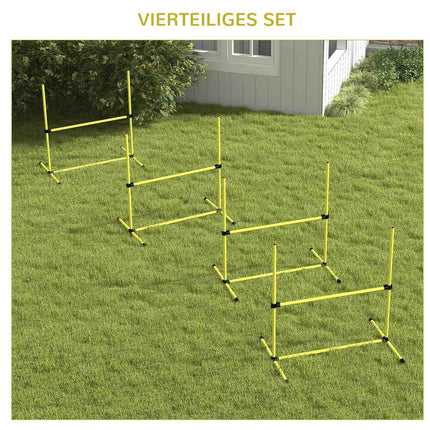 Dog training slalom set - 4 yellow plastic fences