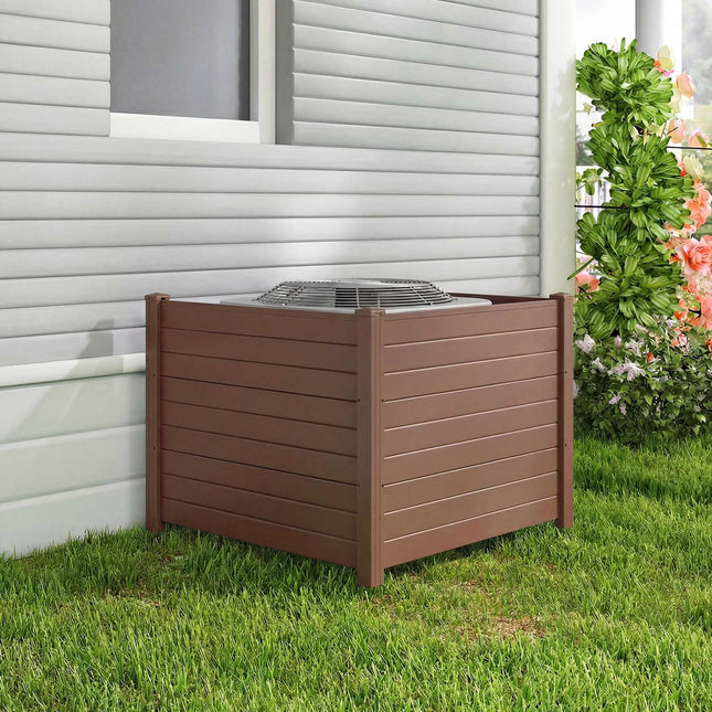 Air Conditioner Fence, 3 Panels 48 x 38 In, Ground Stakes