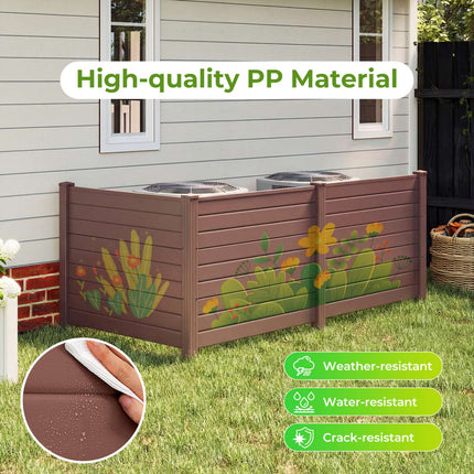 Air Conditioner Fence, 3 Panels 48 x 38 In, Ground Stakes