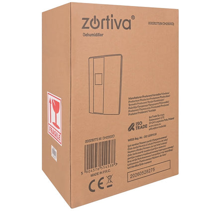 Air Dehumidifier 90 W with Humidistat and Timer, 2 L Tank, White, Up to 30 m²