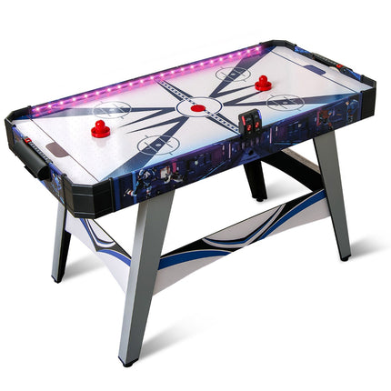 Air Hockey Table With 12V Fan, LED Scorer, White