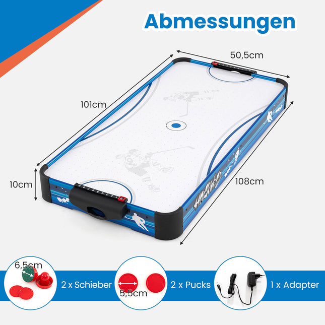 Air Hockey Table with 12V Motor, 2 Pucks & Pushers