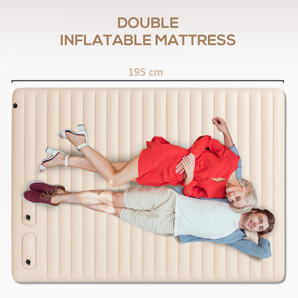 Folding Camping Air Mattress - Double Size, Foot Pump