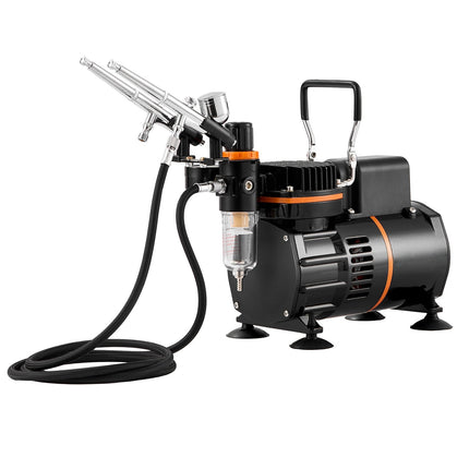 Airbrush Kit With Dual-Fan Compressor, 3 Airbrushes