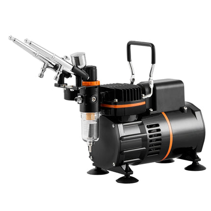 Airbrush Kit With Dual-Fan Compressor, 3 Airbrushes