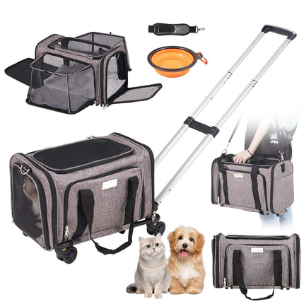 Airline-Approved Rolling Cat Carrier, Wheels, 25 lb