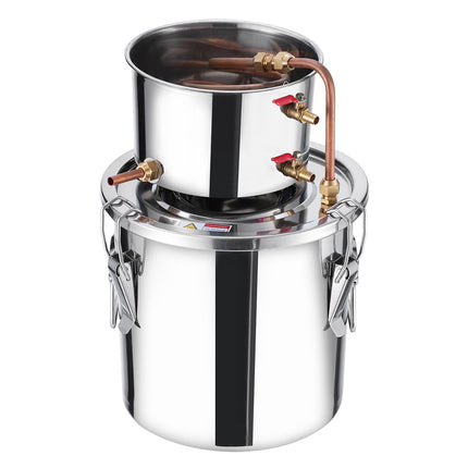 Alcohol Still, 3 Gal, Stainless Steel, Copper Coil, Thermometer, Pump