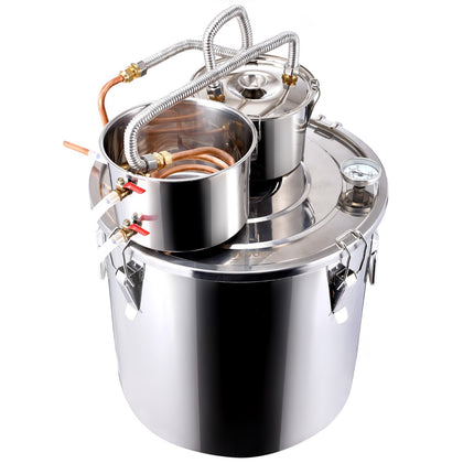 Alcohol Still 50 L, Stainless Steel, Dual Condenser, Copper Coil
