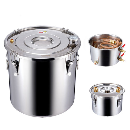Alcohol Still 50 L, Stainless Steel, Dual Condenser, Copper Coil