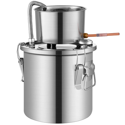 Alcohol Still Distiller Kit 3 gal, Stainless Steel, Dual Thermometer