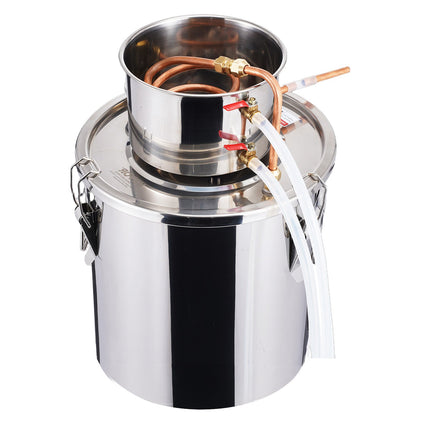 Alcohol Still Distiller Kit, 5 Gal, Stainless Steel, Copper Coil, Pump