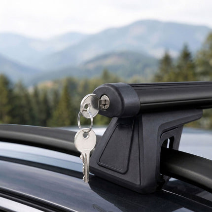 Aluminium Roof Bars, Black, 124 cm – Universal Fit