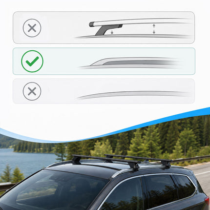 Aluminium Roof Bars for Closed Rails, Black, 135 cm